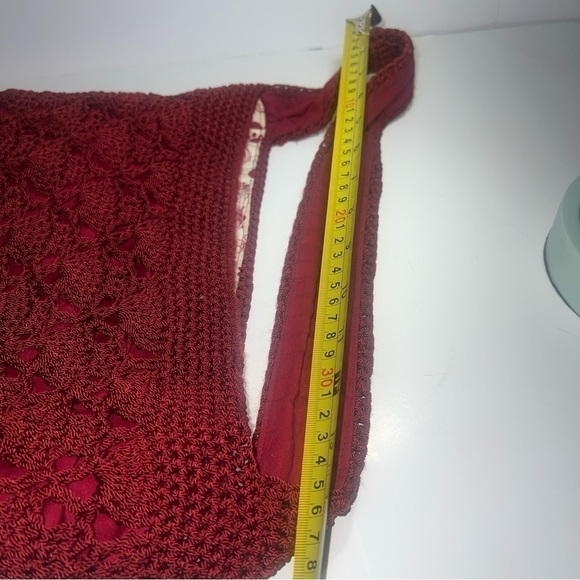 Hand made crochet Burgundy bag y2k boho - Picture 14 of 14